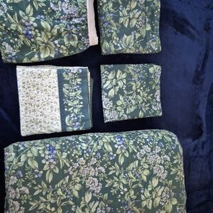 Laura Ashley Green and Blue Botanical Comforter Set